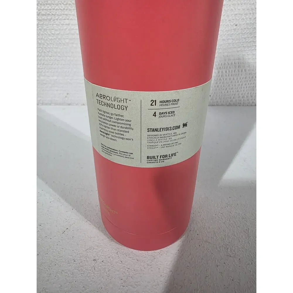 STANLEY 36 oz. IceFlow Bottle with Flip Straw Lid HIBISCUS New - Picture 3 of 7